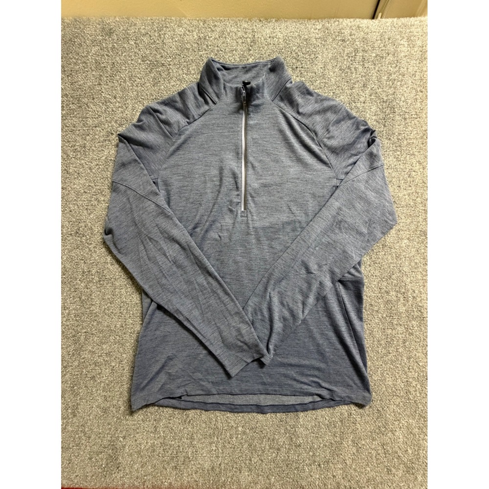 LULULEMON SURGE WARM HALF ZIP PULL OVER BLUE COLOR SIZE LARGE